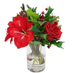 Amaryllis Rose in Vase 16"