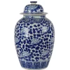 BLUE AND WHITE CERAMIC POT 8"