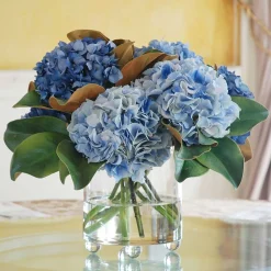 Blue Hydrangea in Glass 17"