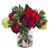 Camellia in Glass Vase 11"