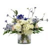 Delphinium & Hydrangea in Cut Glass 20"