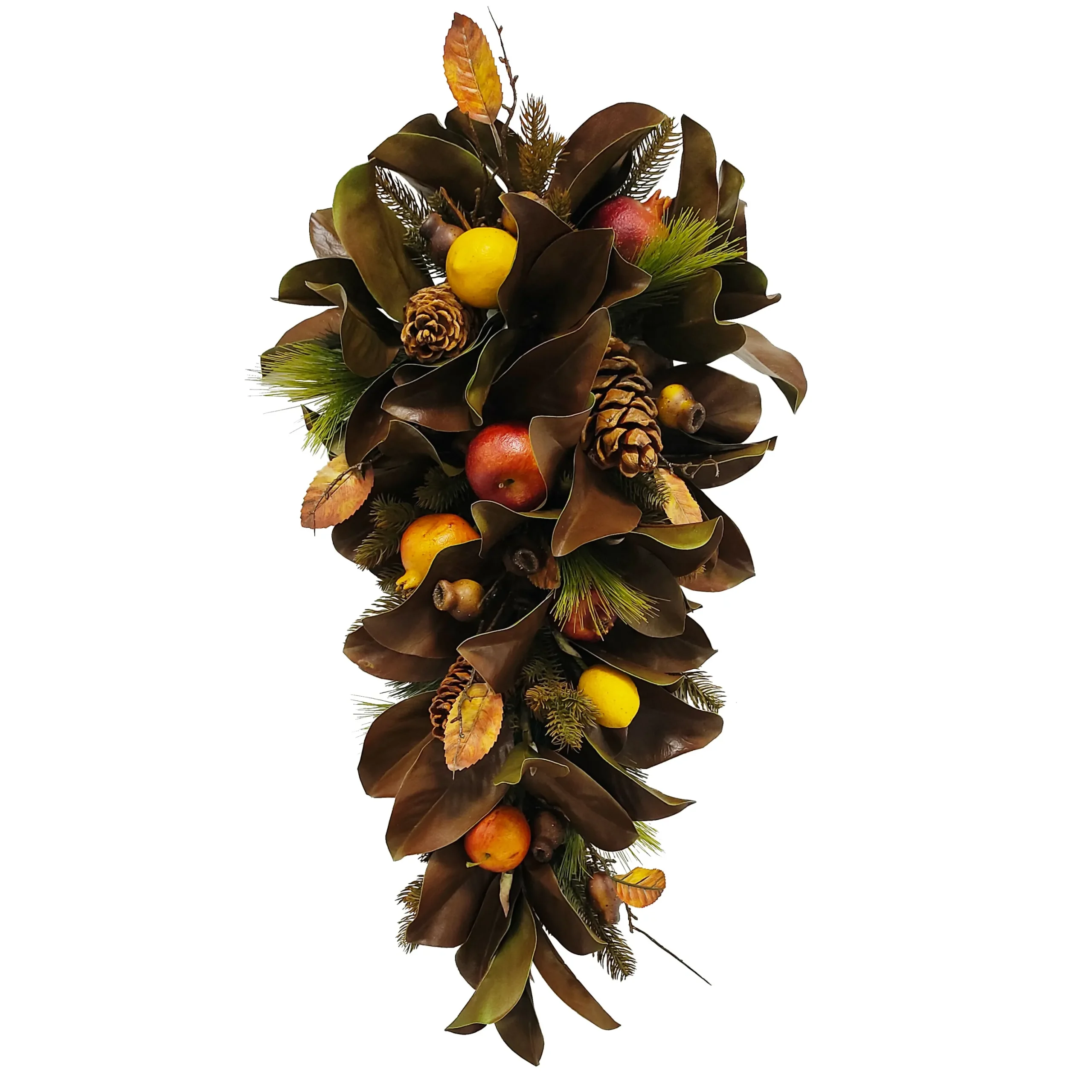 Dry Magnolia Leaf & Fruit Cone 30"