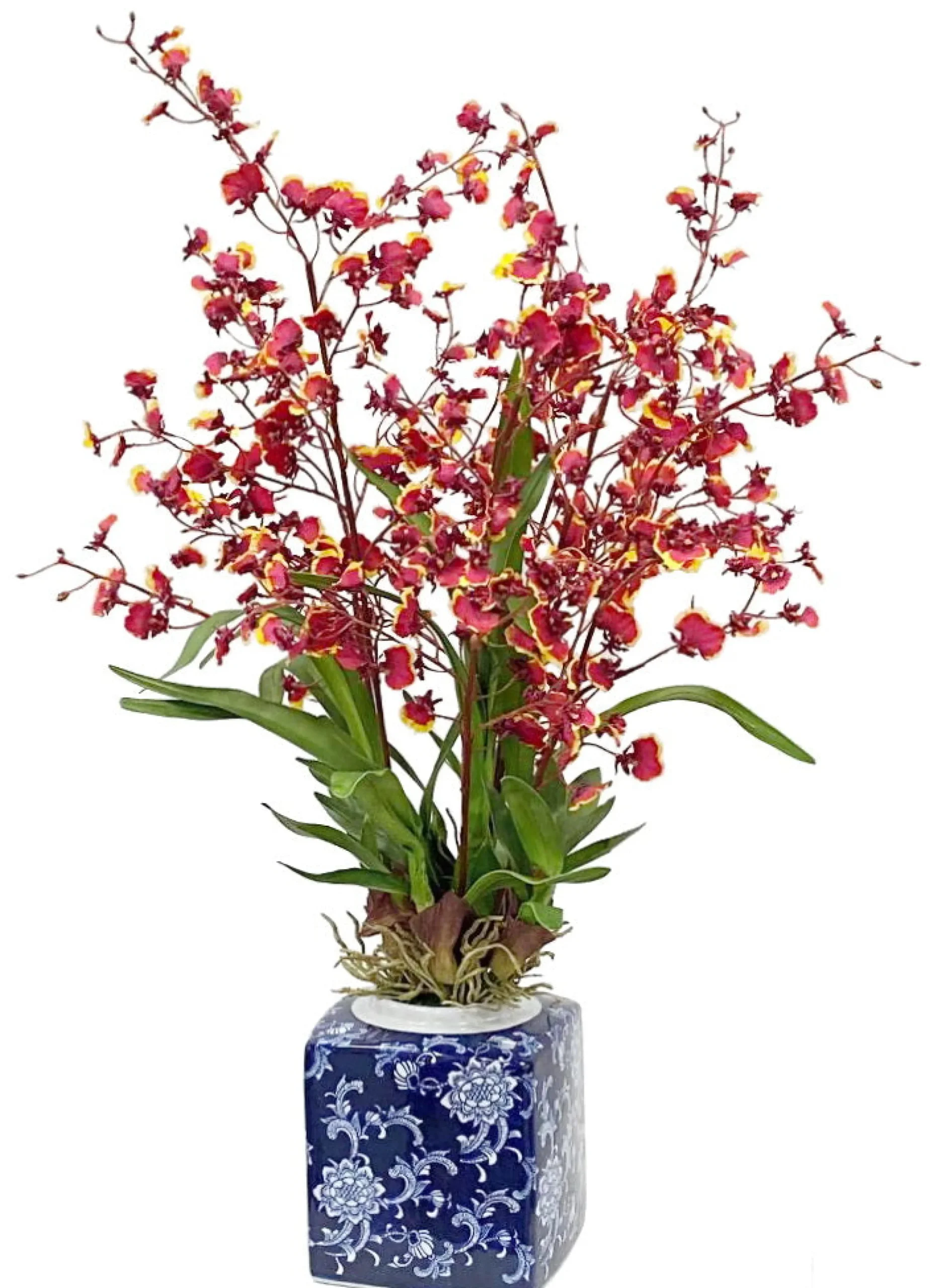 Faux Oncidium Orchid In Pot 31"