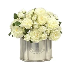Garden Rose in Sugar Pot 8''