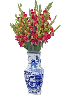 GLADIOLUS IN CHINOISERIE VASE 45"