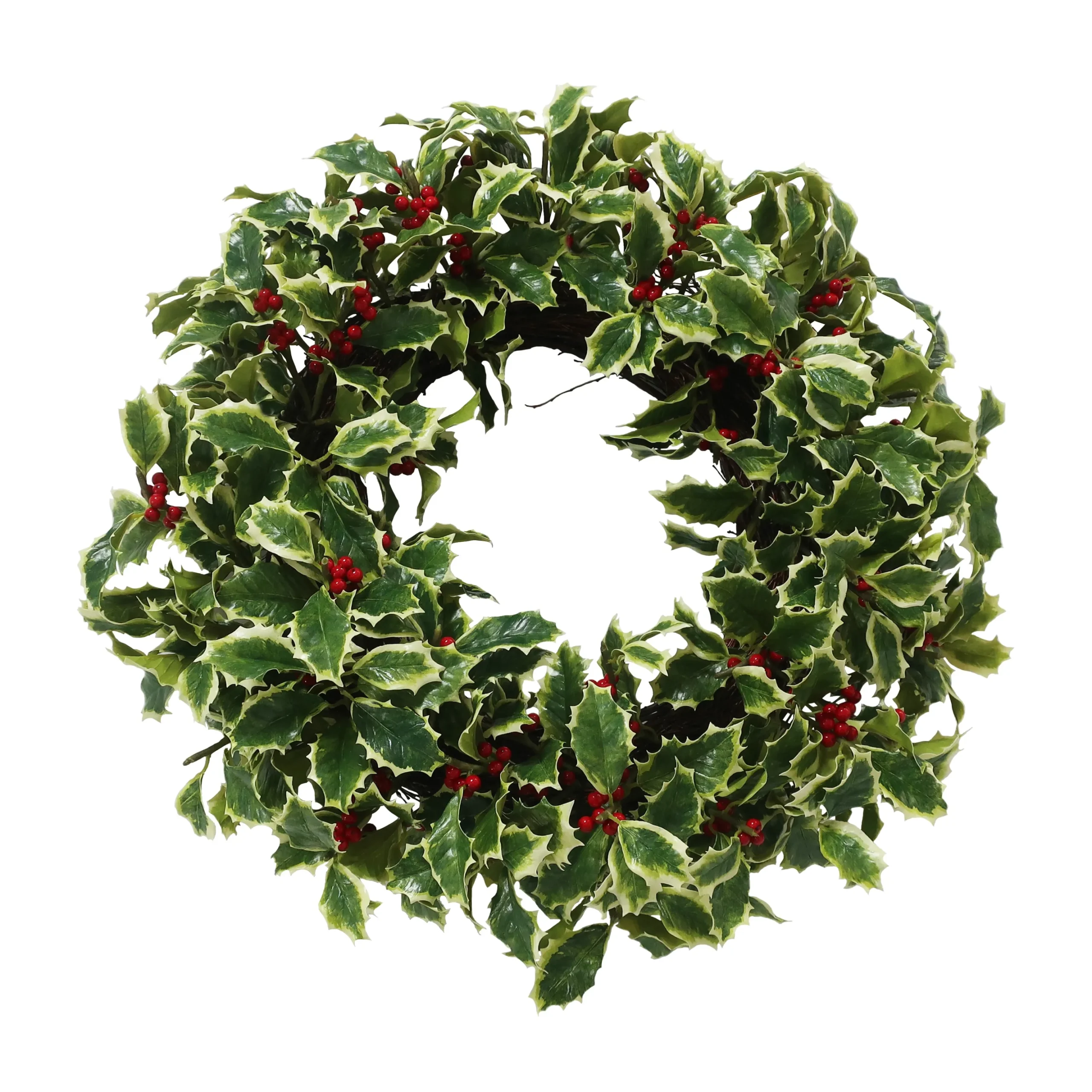 Holly Branch Wreath 24"