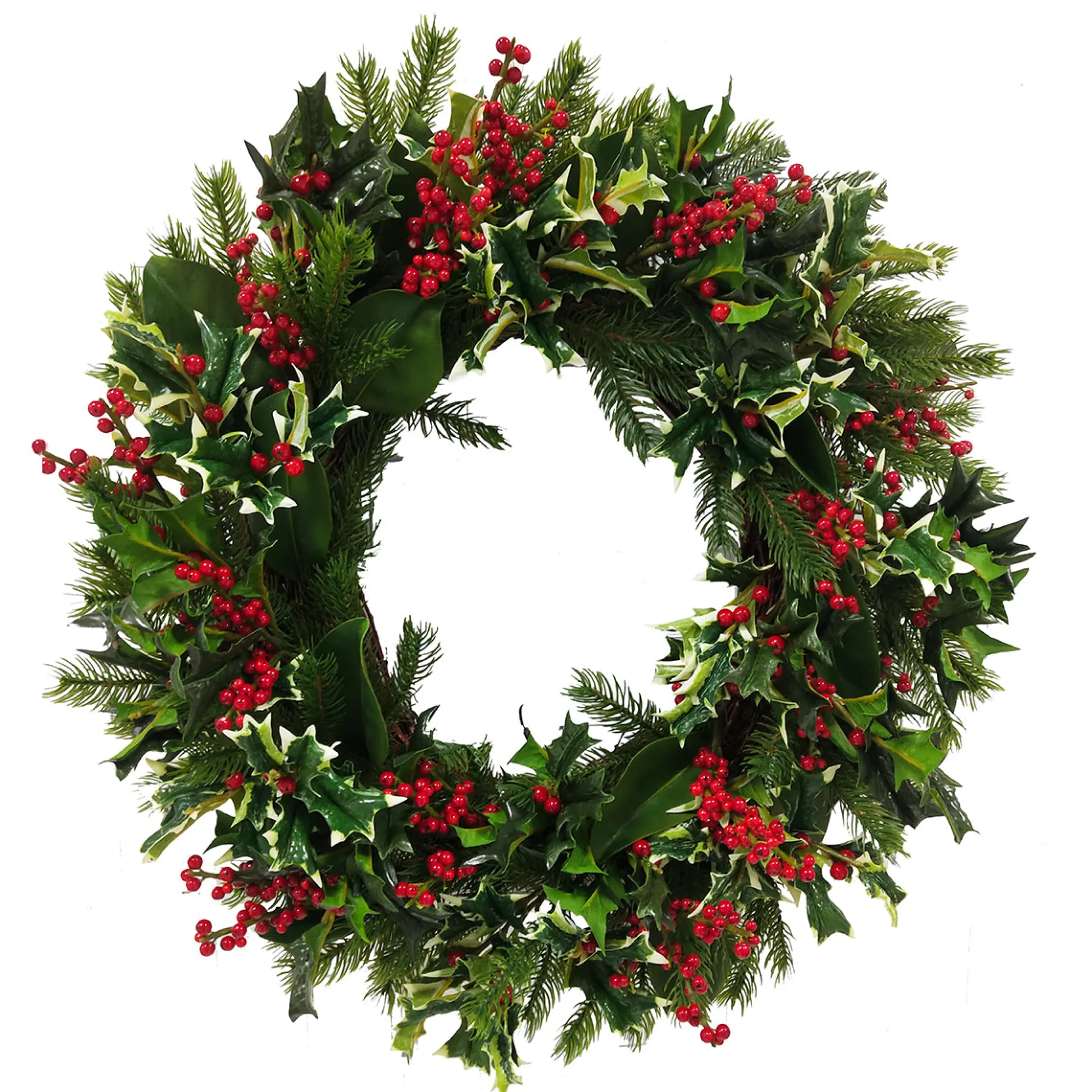Holly Holiday Wreath 30"