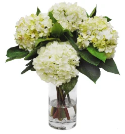 Hydrangea in Glass Vase 20"