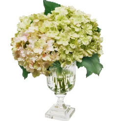 Hydrangea in Leaf Cut Vase 14"