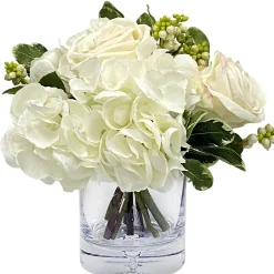 Hydrangea Rose in Vase 9"