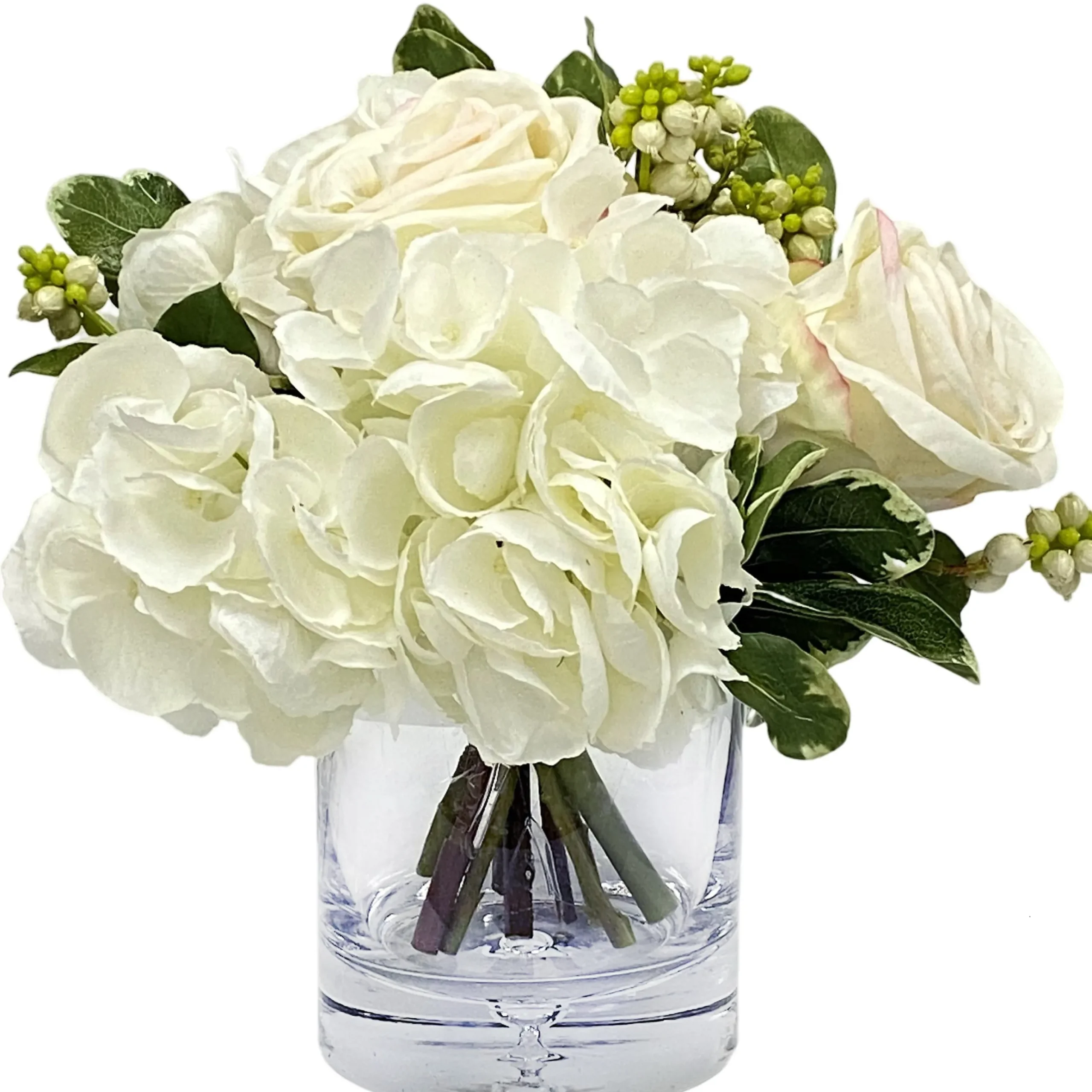 Hydrangea Rose in Vase 9"