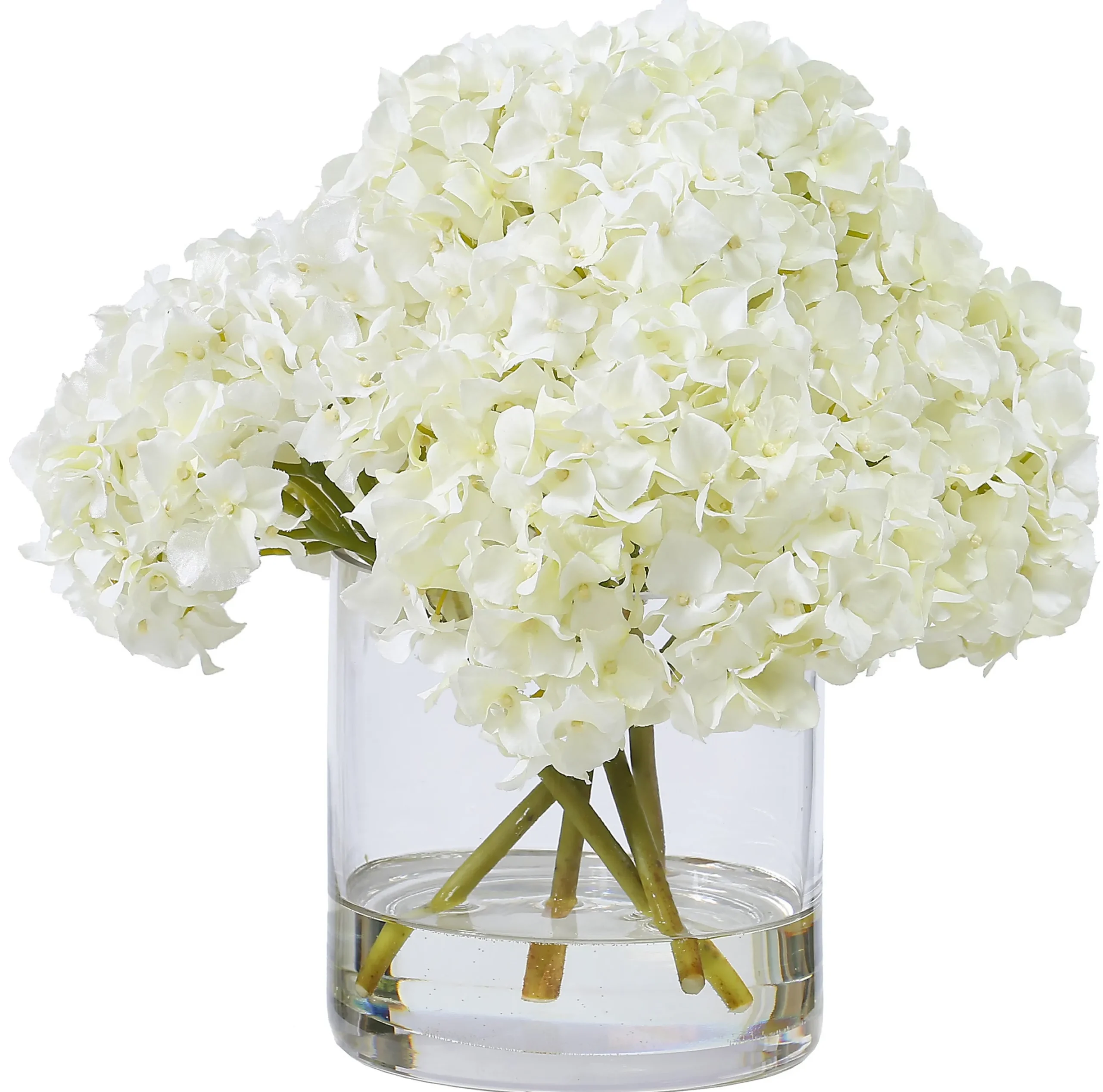 HYDRANGEAS IN GLASS 12" (WHI007-WH)