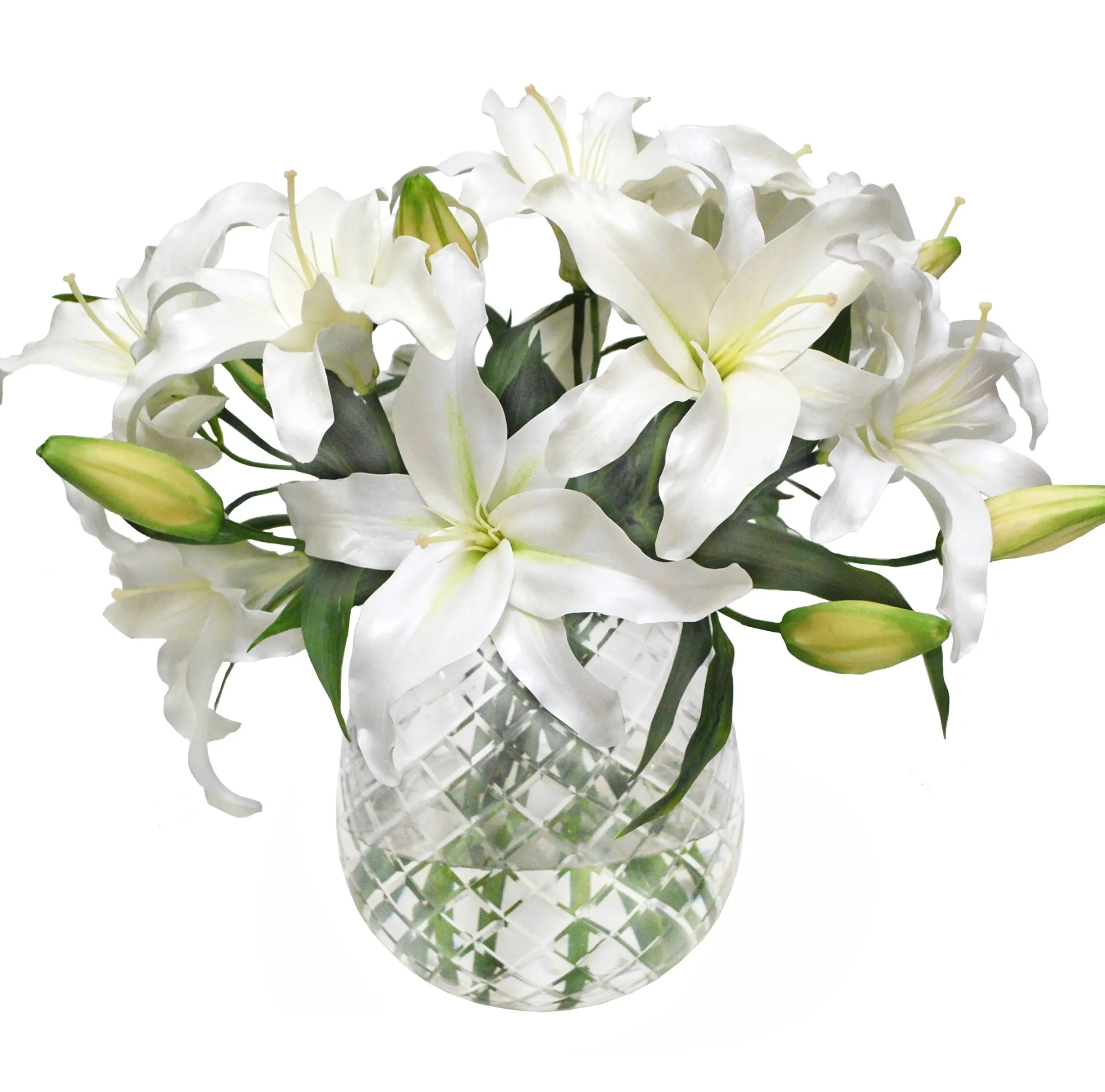 Lily Casablanca in Diamond Cut Vase 17"