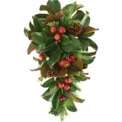 Magnolia Leaf & Apple Cone 28"