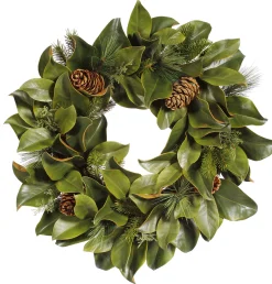 Magnolia Leaf & Mix Pine Wreath 24"