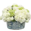 MIXED HYDRANGEA IN CERAMIC POT 17"