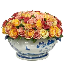MIXED ROSE CENTERPIECE 11"