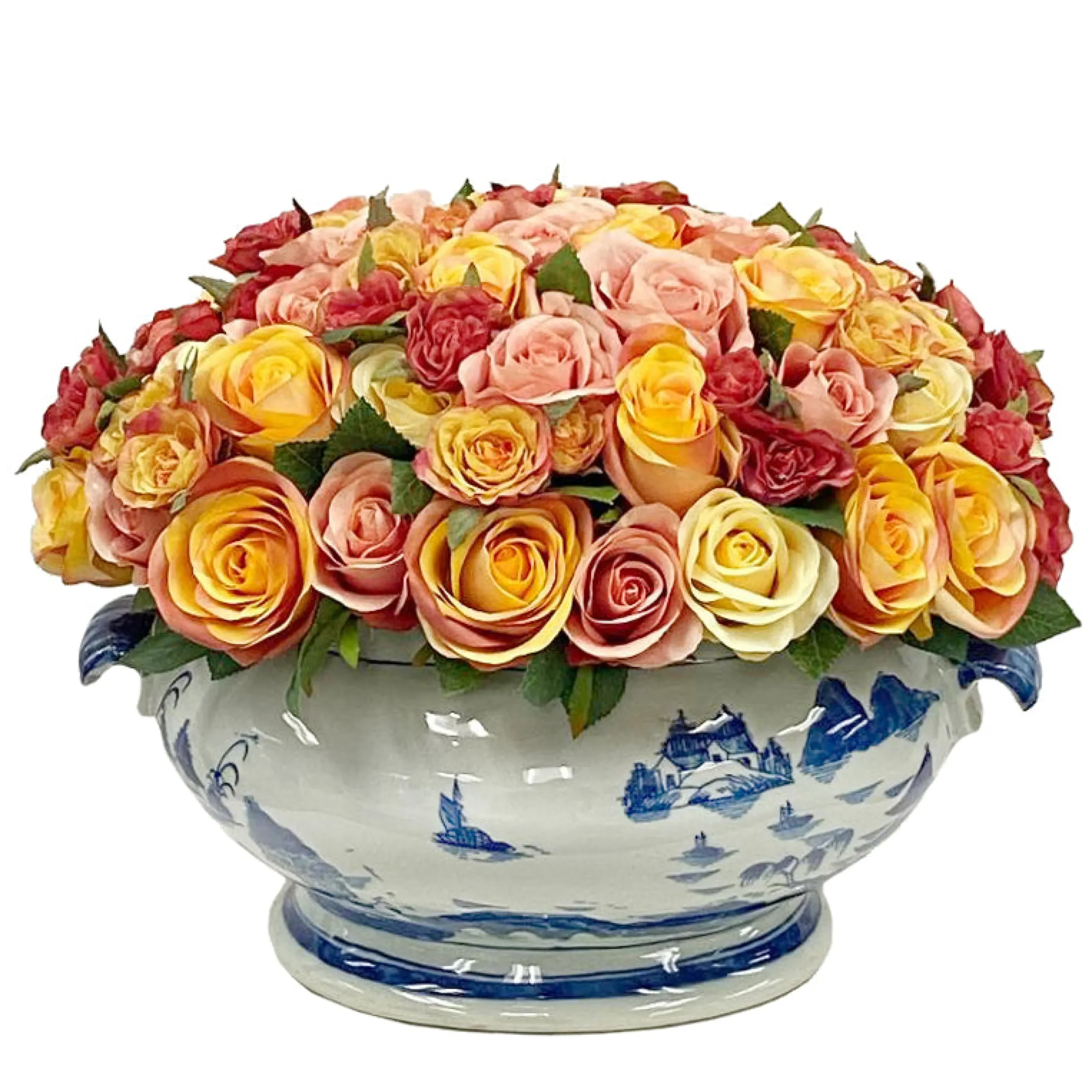 MIXED ROSE CENTERPIECE 11"