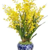 ONCIDIUM ORCHID IN BOWL VASE 34"