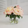 PEONIES IN GLASS 10" (WHI015-PC)