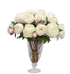 Pink Peony in Illusion Vase 22"