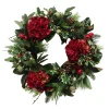 Red Hydrangea Holiday Wreath 24"