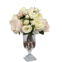 Rose Mix in Leaf Cut Vase 14"