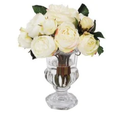 Roses in Flanging Glass Vase 9.5"