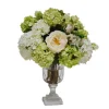 SNOWBALL IN GLASS URN 16"