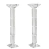 Square Base Crystal Candleholders 18" (Set of 2)